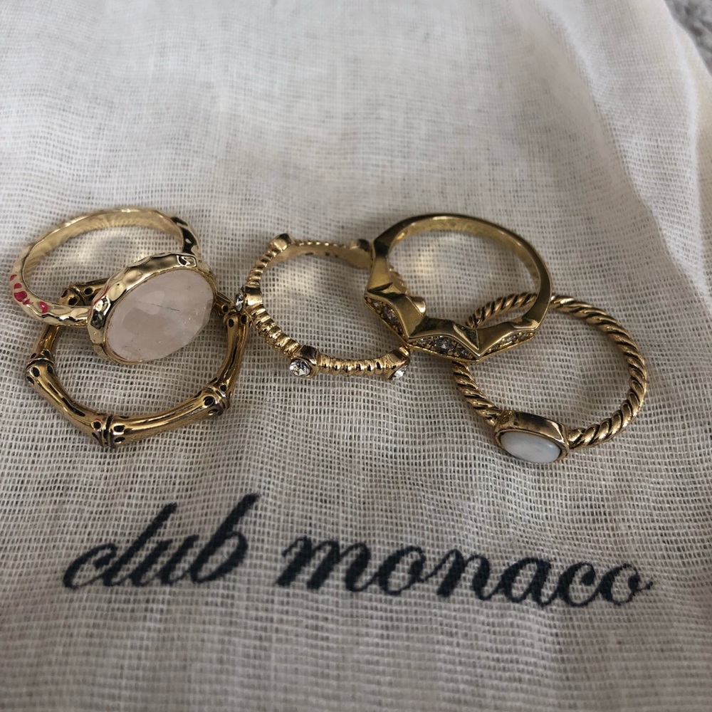Club Monaco gold stacking rings